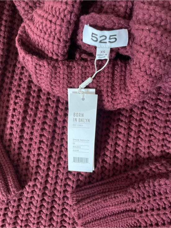 525 America Dresses & Skirts - 525 America | Oversized Shaker Knit Sweater Dress - Malbec Burgundy NEW w Tags